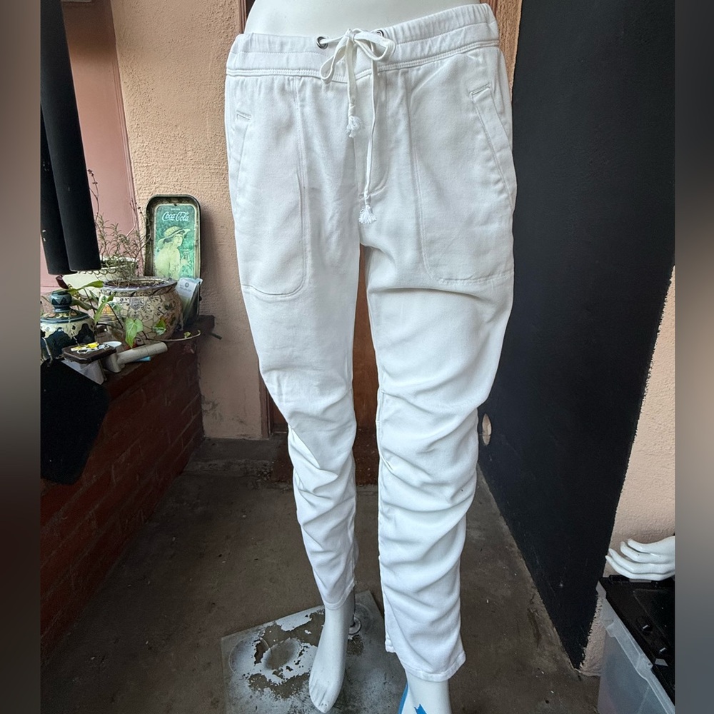 James Perse White Soft Drape Utility Pants 2